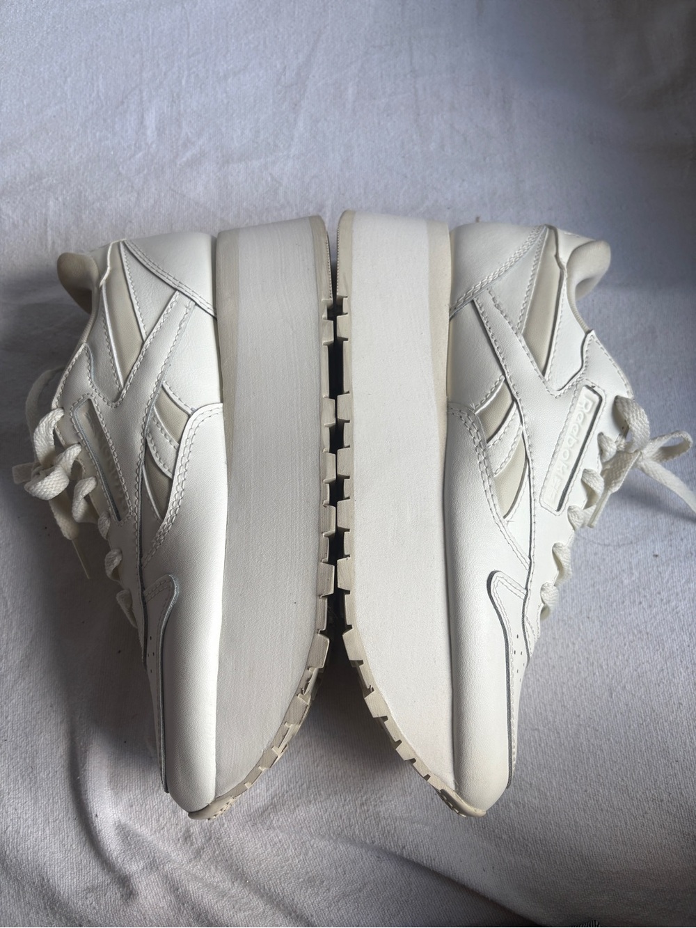 Reebok Classic Leather Triple Lift White Platform Sneakers Women’s SZ 7